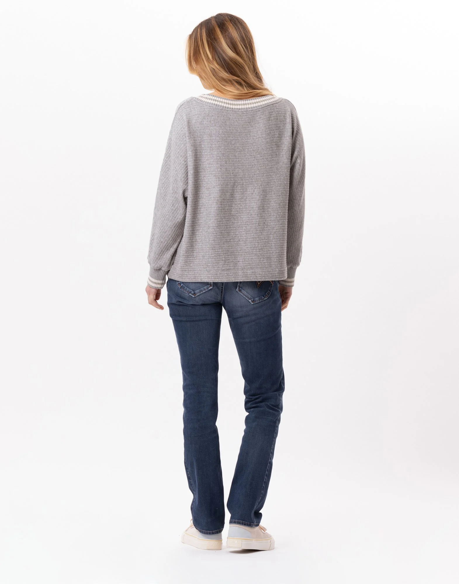 ESMEE 830 - Sweat en maille tricot | Gris