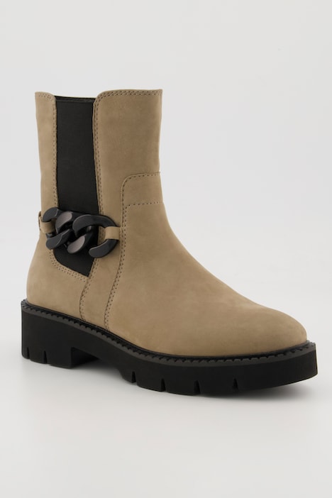 Leder-Chelseaboots, Tamaris Comfort, Zierschnalle, Weite H
