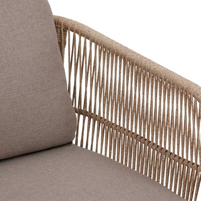 Fauteuil de salon de jardin DEONA Taupe & Acacia