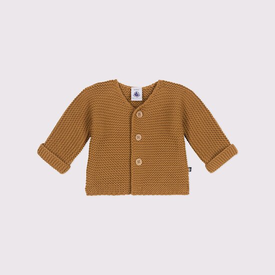 Cardigan en tricot point mousse   Cuivre        de               Petit Bateau