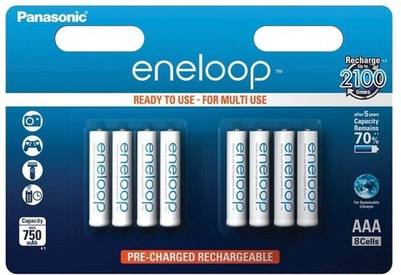 Panasonic - Eneloop Oplaadbare AAA Batterijen - 8 Stuks - 800 mAh