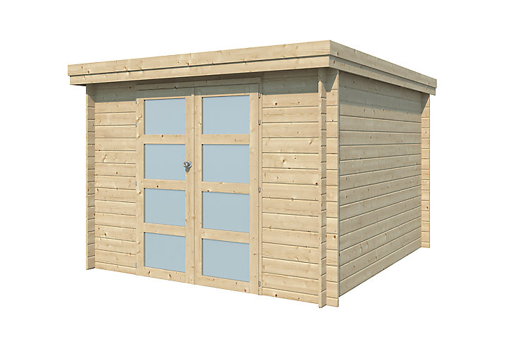 Abri de jardin Skara en bois coloris naturel ép.28 mm surface extérieure 10,65 m²