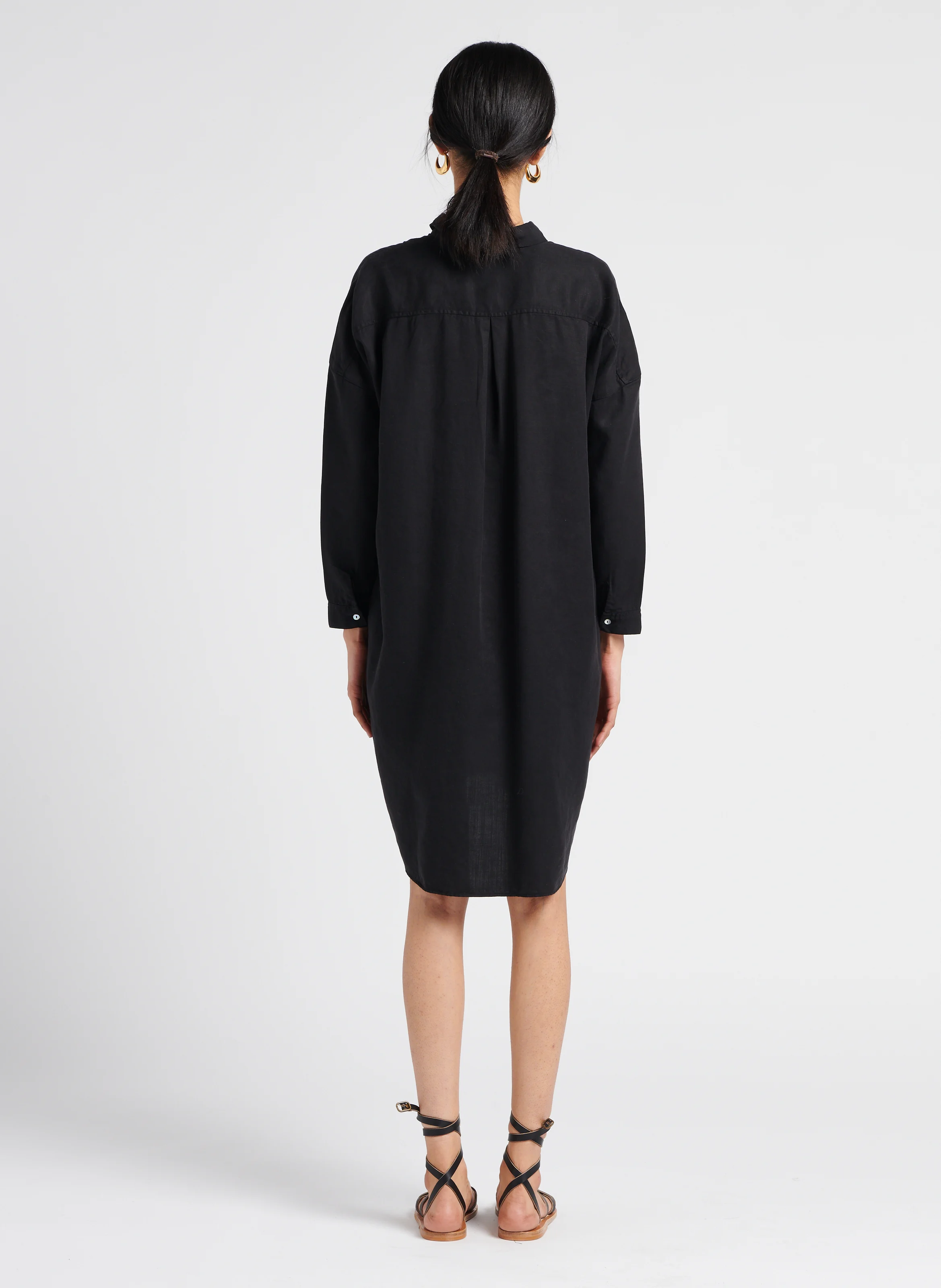 COLETTE - Robe chemise de maternité | Noir