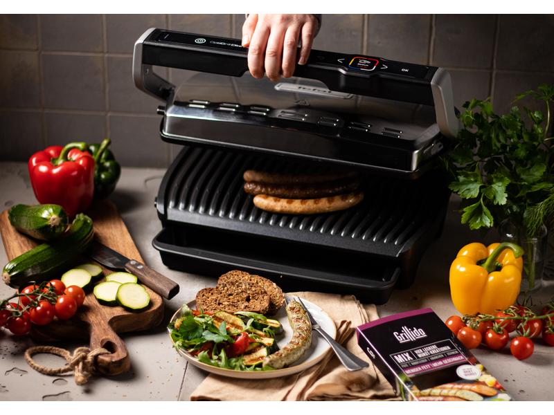 Tefal Kontaktgrill Optigrill Elite XL GC760D12 2200 W Kontaktgrill mit 16 Automatikprogrammen