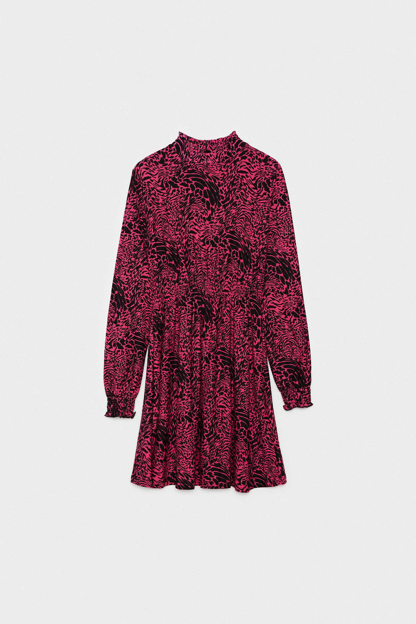 Vestido estampado de gola alta