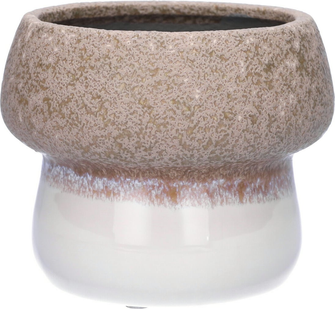 Duif bloempot Pilz grijs / wit D 14 H 11 cm