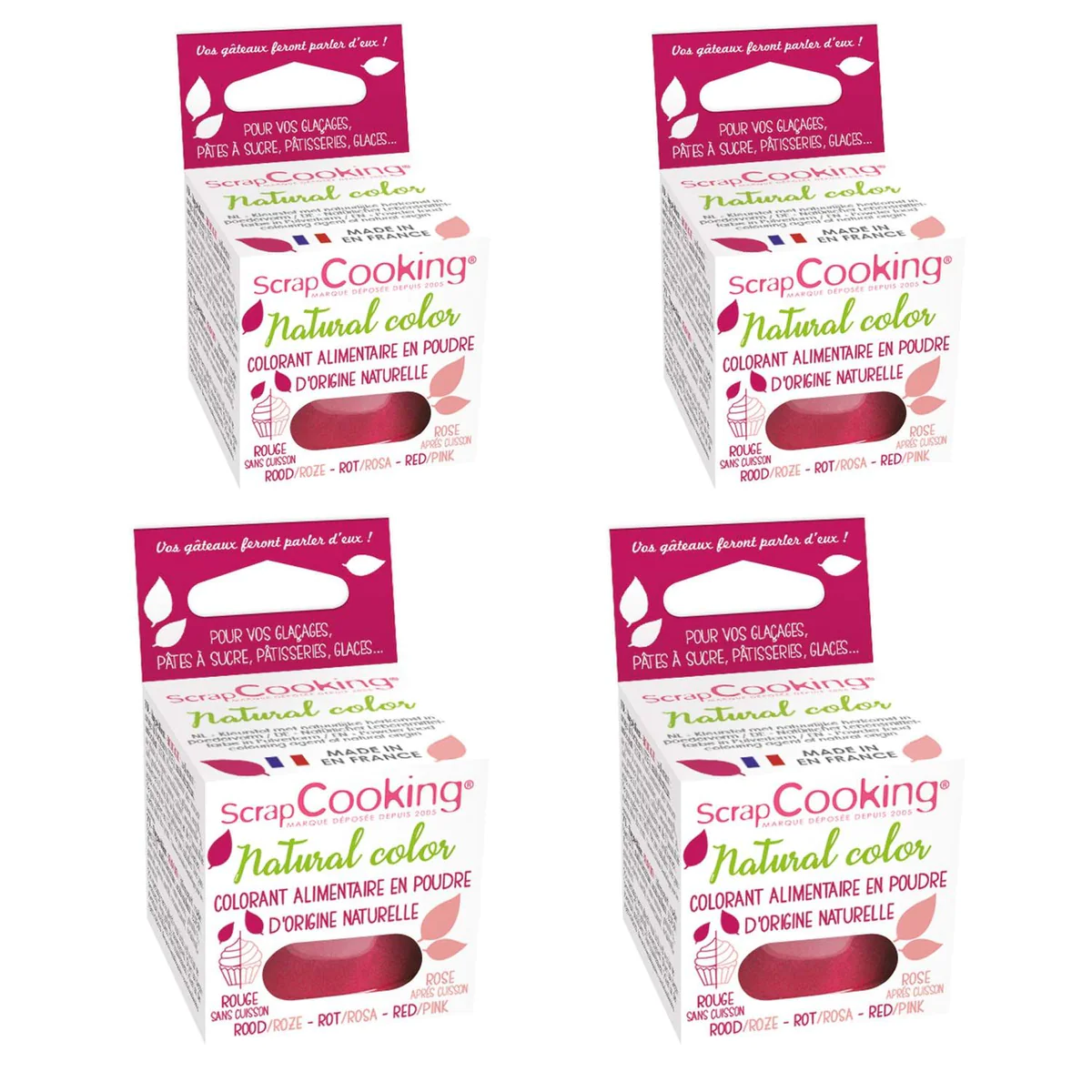 Colorant alimentaire naturel en poudre 40 g - rouge-rose Scrapcooking