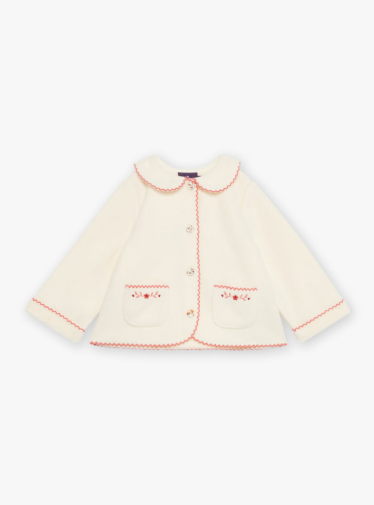 Cardigan écru en polaire