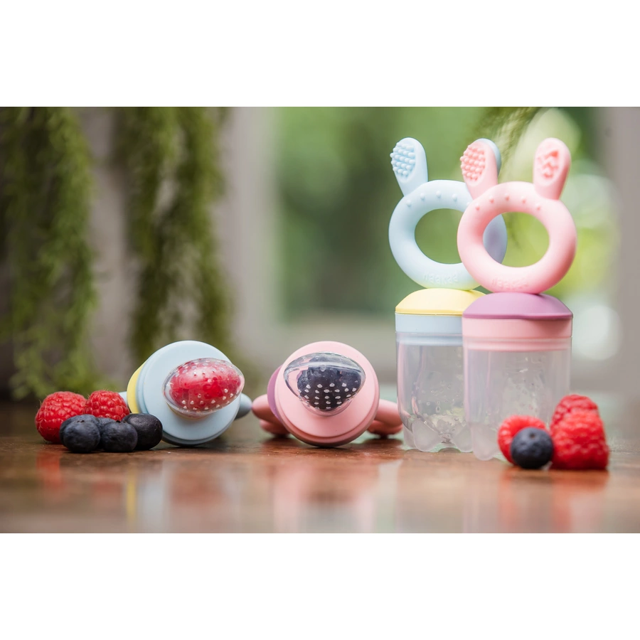 haakaa® Fruchtsauger, inkl. Gefrierhülle Set rosa