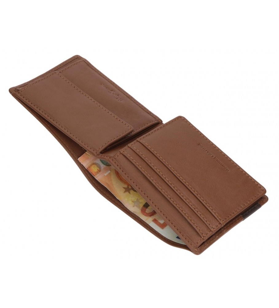 Carteira Pepe Jeans Topper em couro marrom