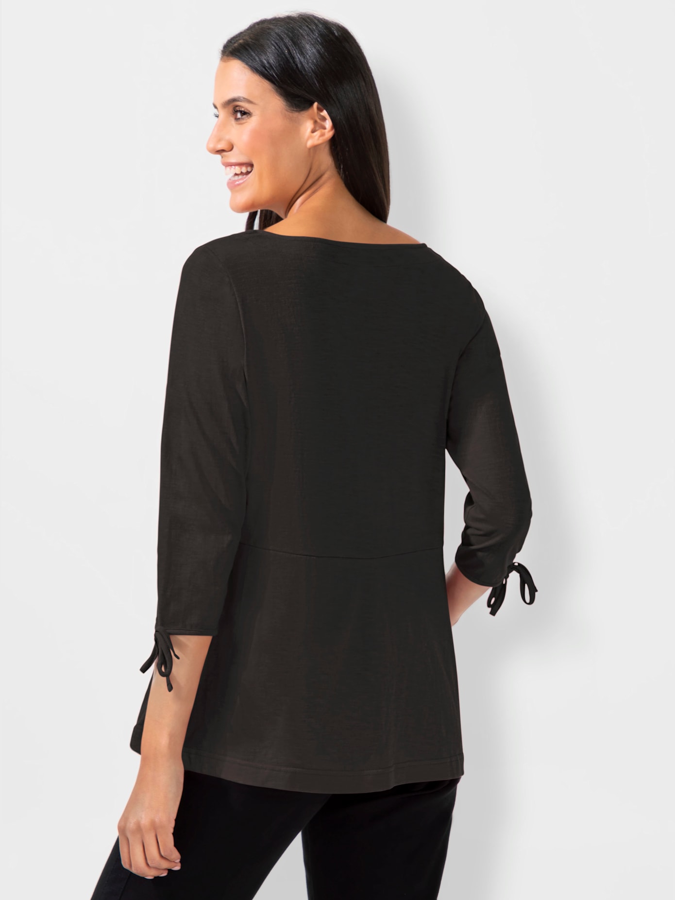 T-shirt printanier bas évasé à gros boutons