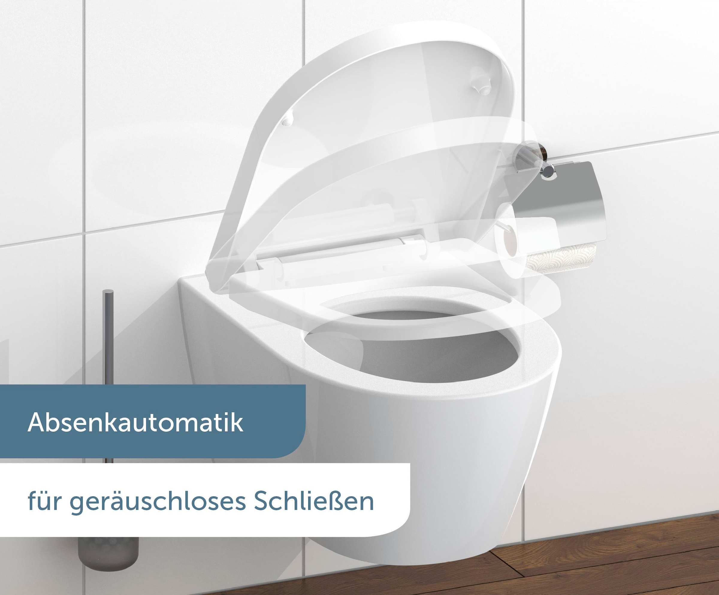 Schütte WC-Sitz »WHITE« Duroplast, Absenkautomatik, Schnellverschluss, belastbar bis 150 kg