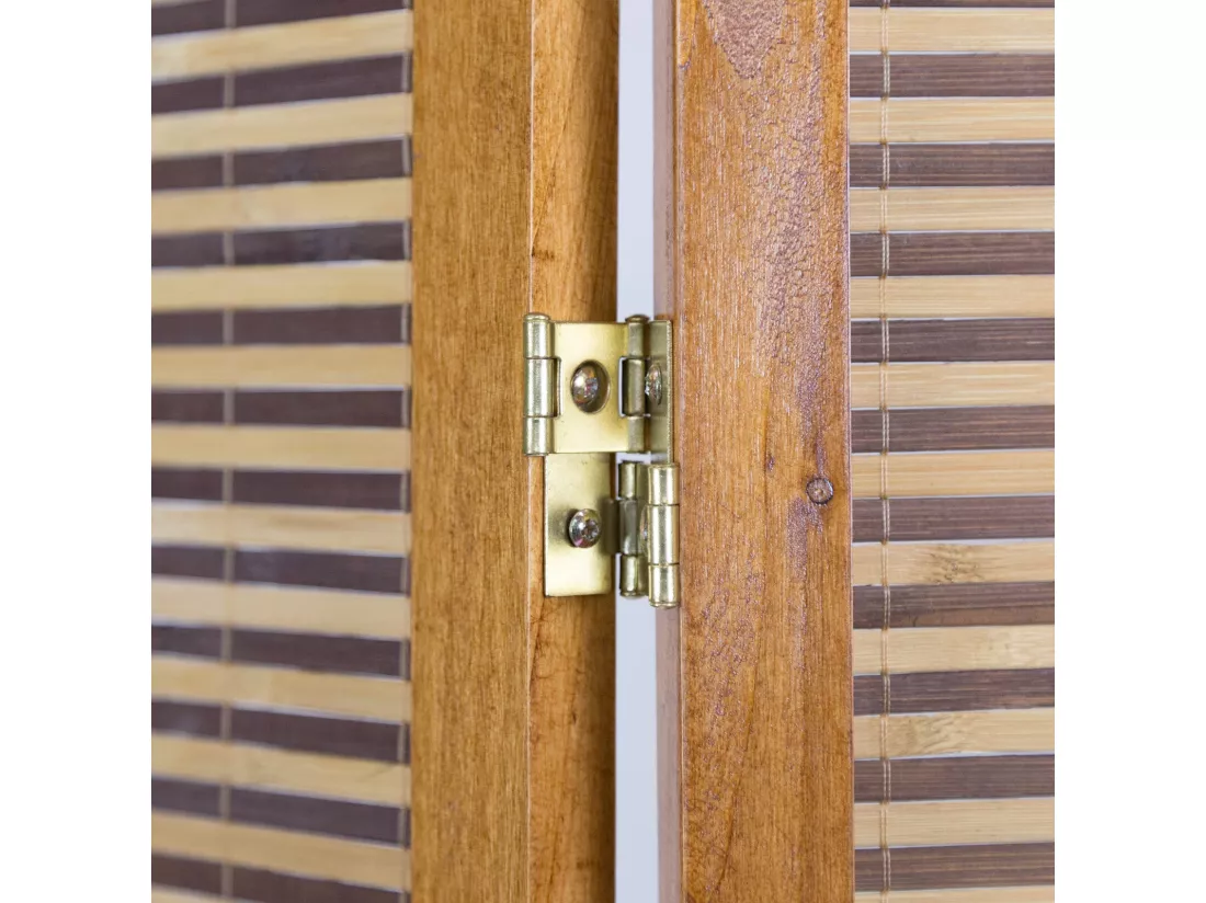 Paravent 4 panneaux marron bois marron 176 x 4 x 175 cm PAR06067