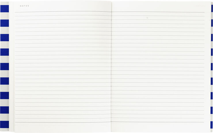 Notem Weekly Planner med syet ryg, Blå stribe Blå & hvid
