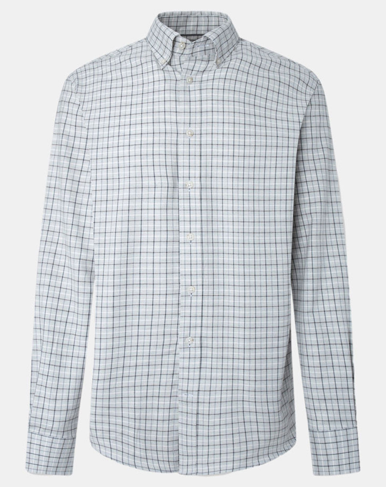 Hackett London Chemise Slim Fit en Flanelle à carreaux gris clair
