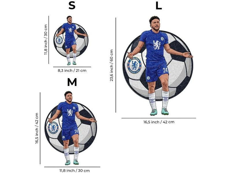 Iconic Puzzle Chelsea FC – Reece James Offizielles Holzpuzzle, Grösse M