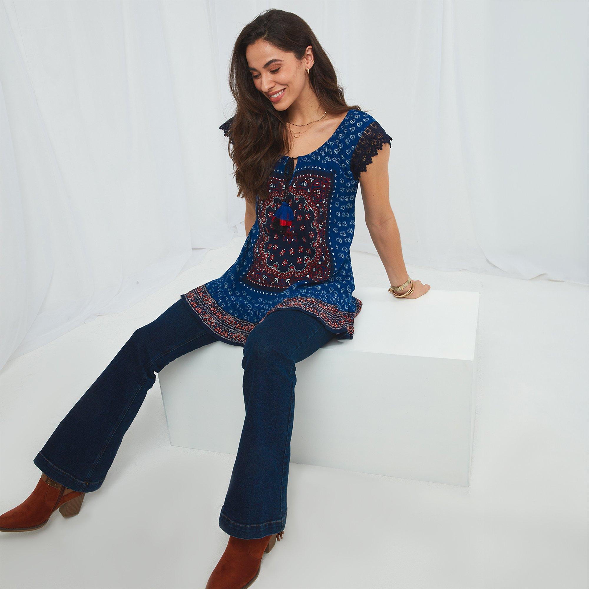 Joe Browns Ladies Blue Boho Top