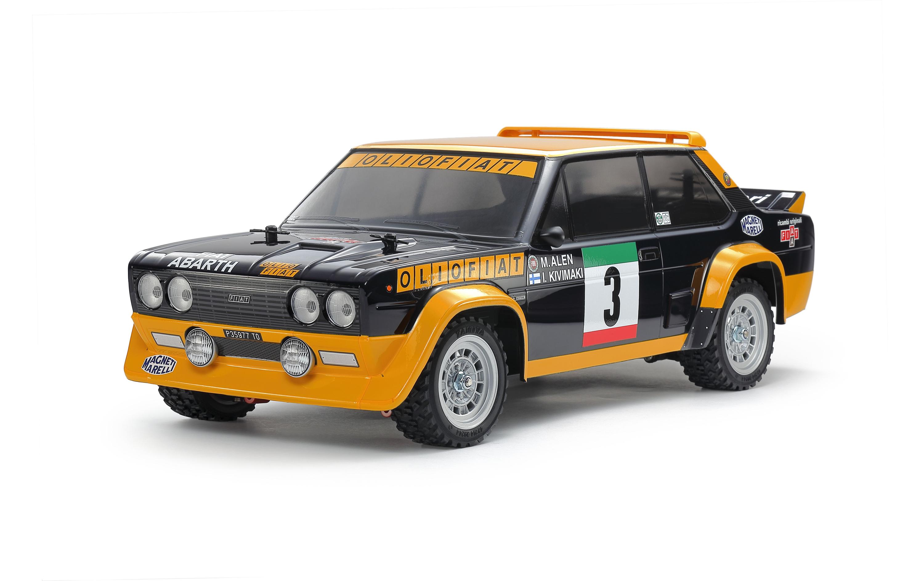 Rally Fiat 131 Abarth Olio MF-01X Bausatz, 1:10<br>Rally Modell auf Tamiya MF-01X Chassis mit Allradantrieb