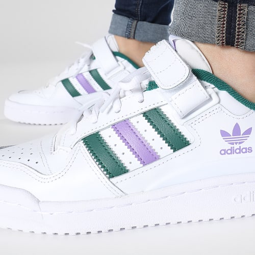 Baskets Forum Low HQ1912 Cloud White Violet Fuschia