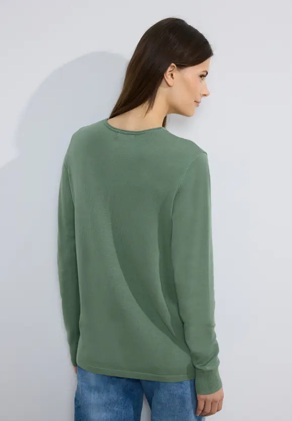 Basic Pullover - raw salvia green