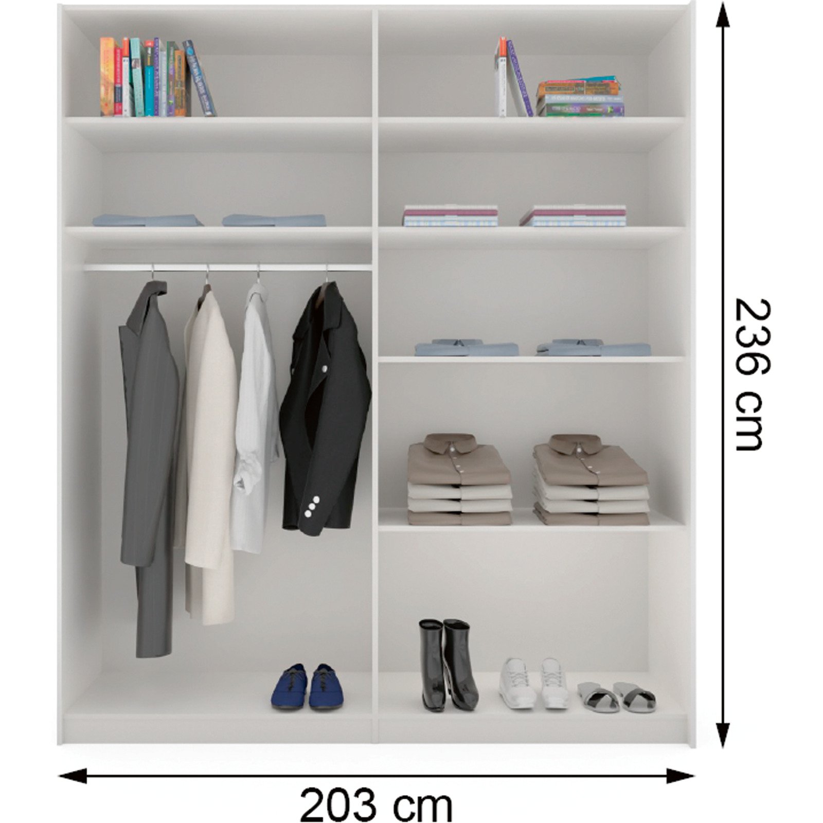 Schwebetürenschrank Schweizer 202.5 x 236 x 65 cm
