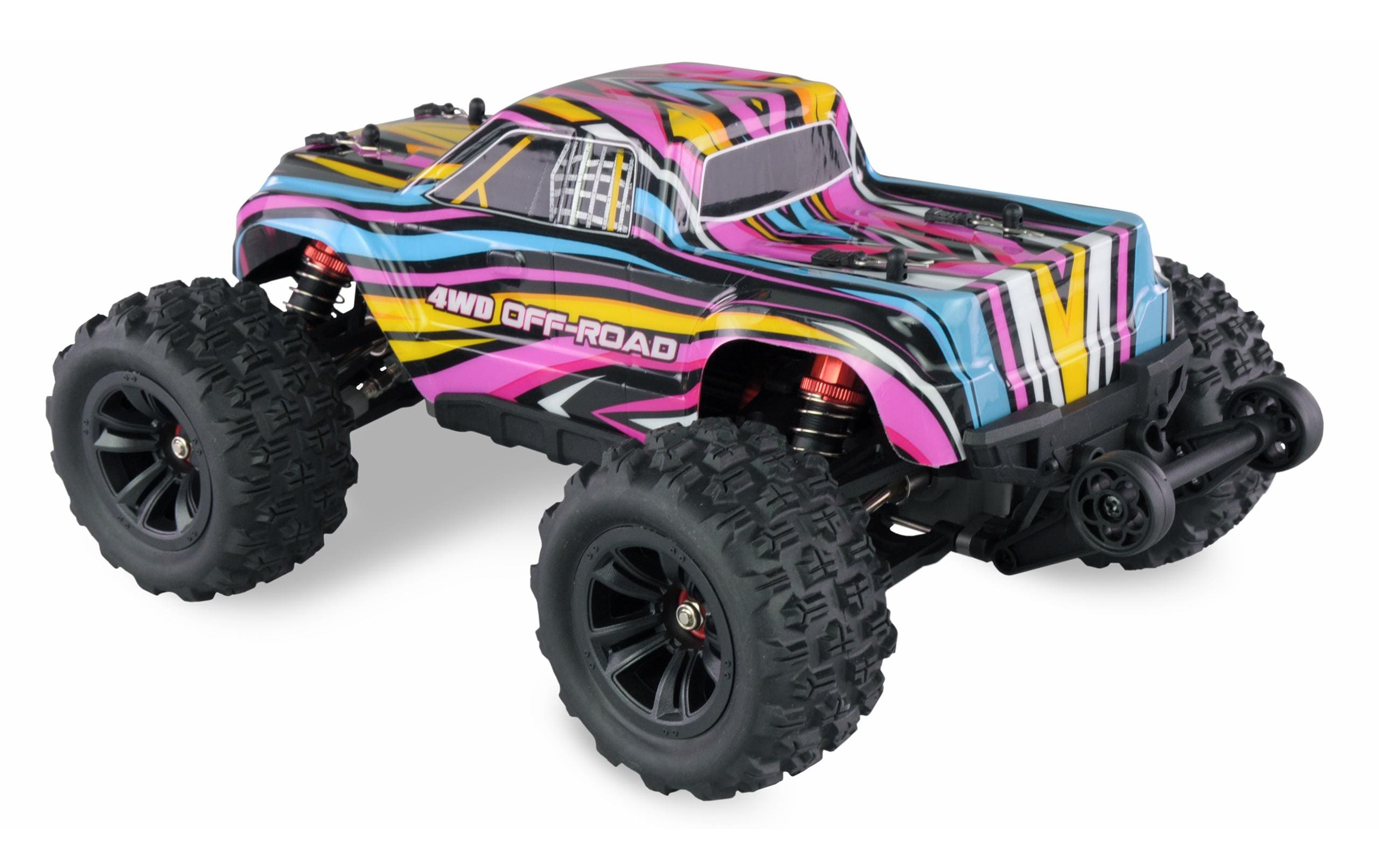 Monster Truck Hyper GO Brushless 4WD, Blau/Rot, 1:16, RTR<br>Off-Road RC Modellauto mit Allradantrieb und 45 km/h Höchstgeschwindigkeit