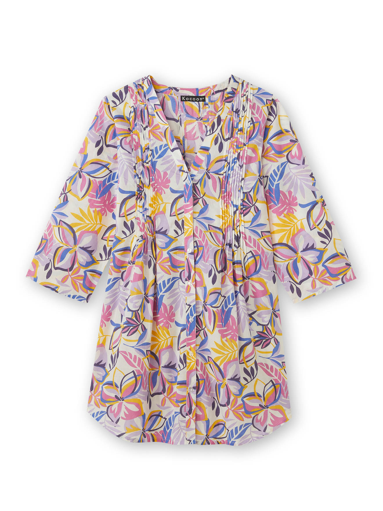 Chemisier-tunique en voile pur coton