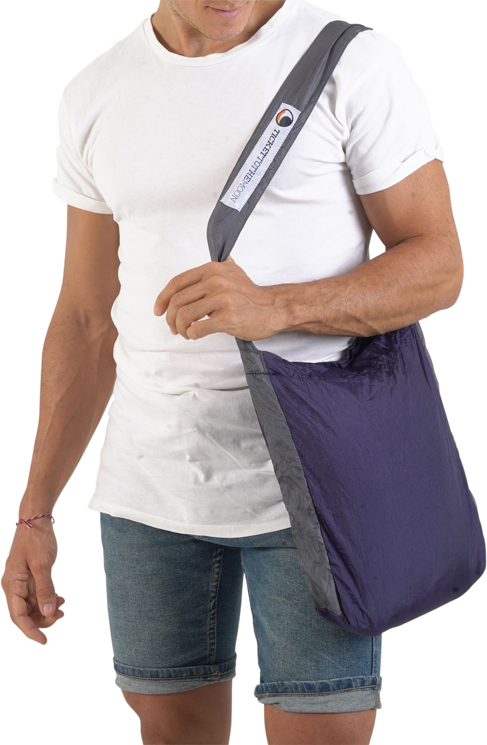 Ticket to the Moon Eco Bag Small Umhängetasche 10 Liter Navy  / Dark Grey