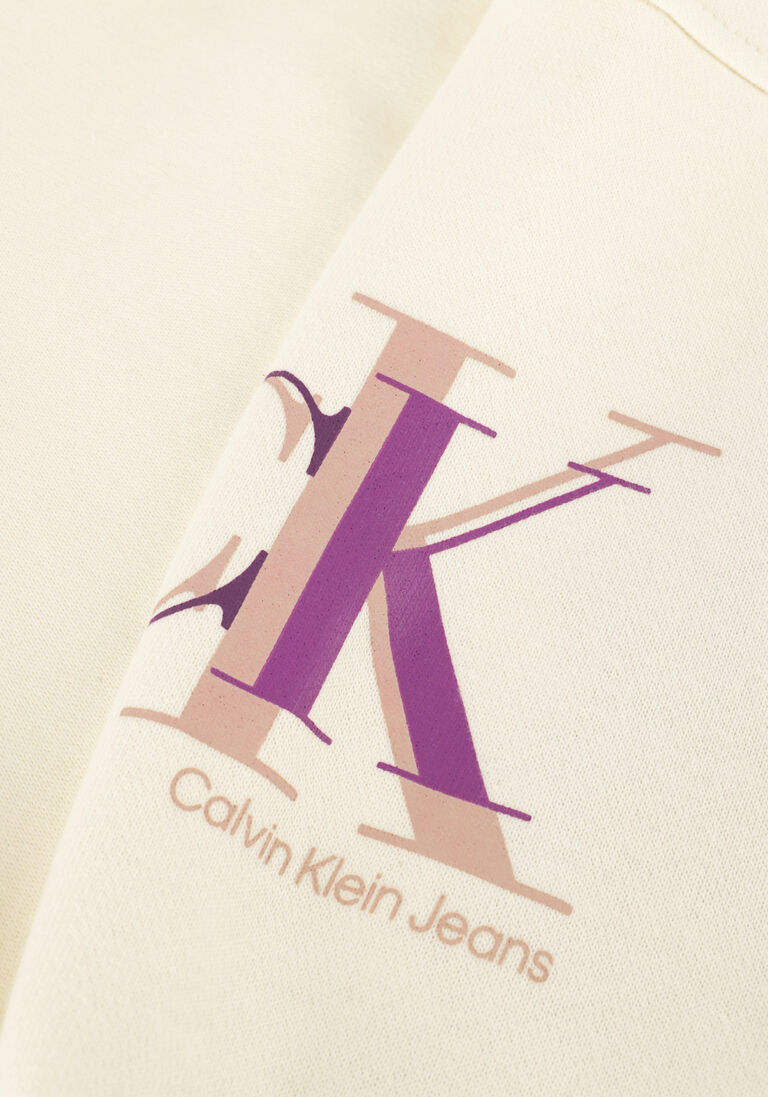 CALVIN KLEIN gebroken wit calvin klein trui colour block monogram sweatshirt