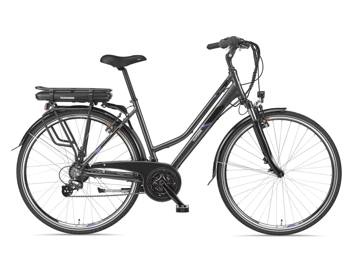 Bicicleta elétrica Telefunken Trekking Expedition XT480 / XT481, aro 28 polegadas