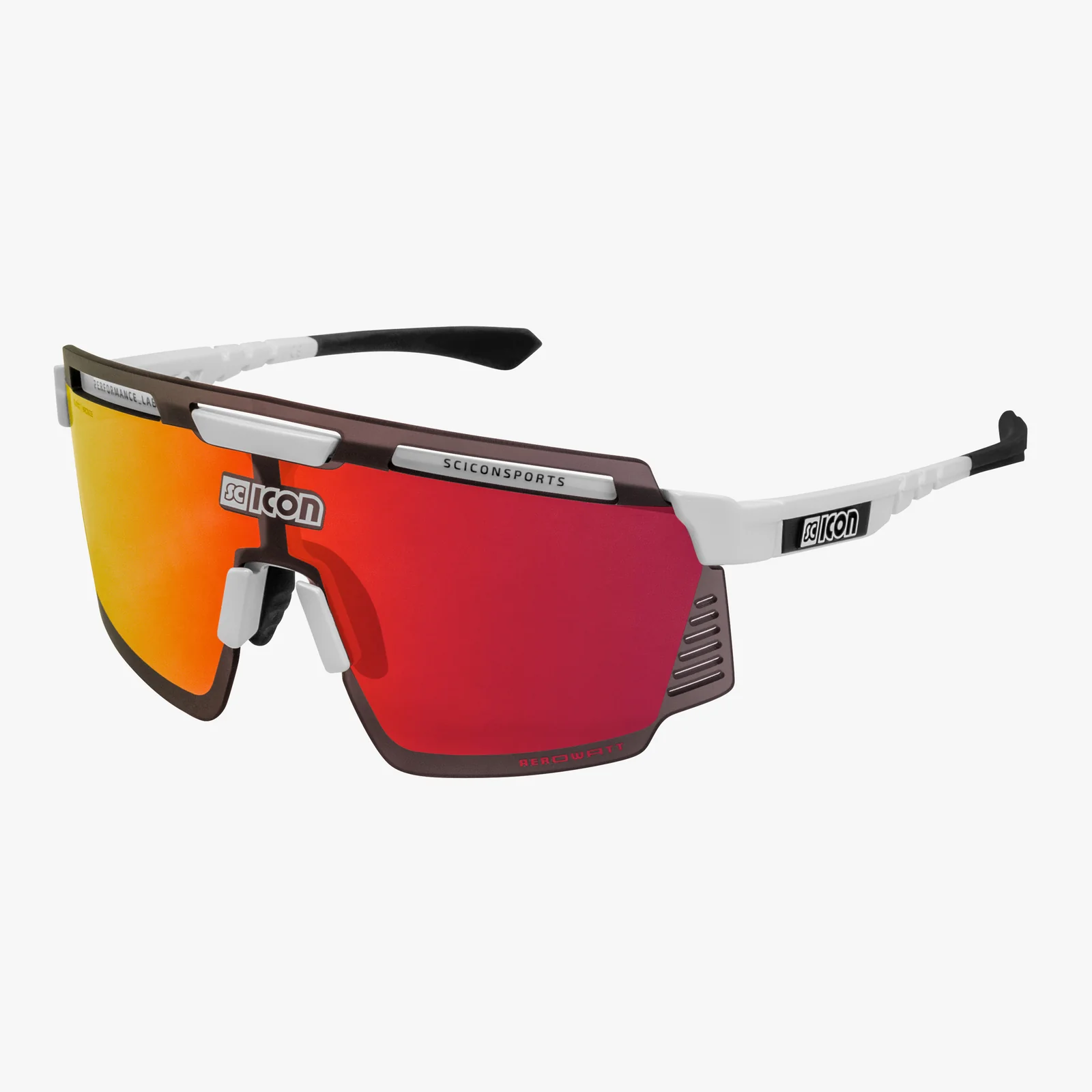 Scicon Aerowatt cykelbriller hvid/multimirror rød