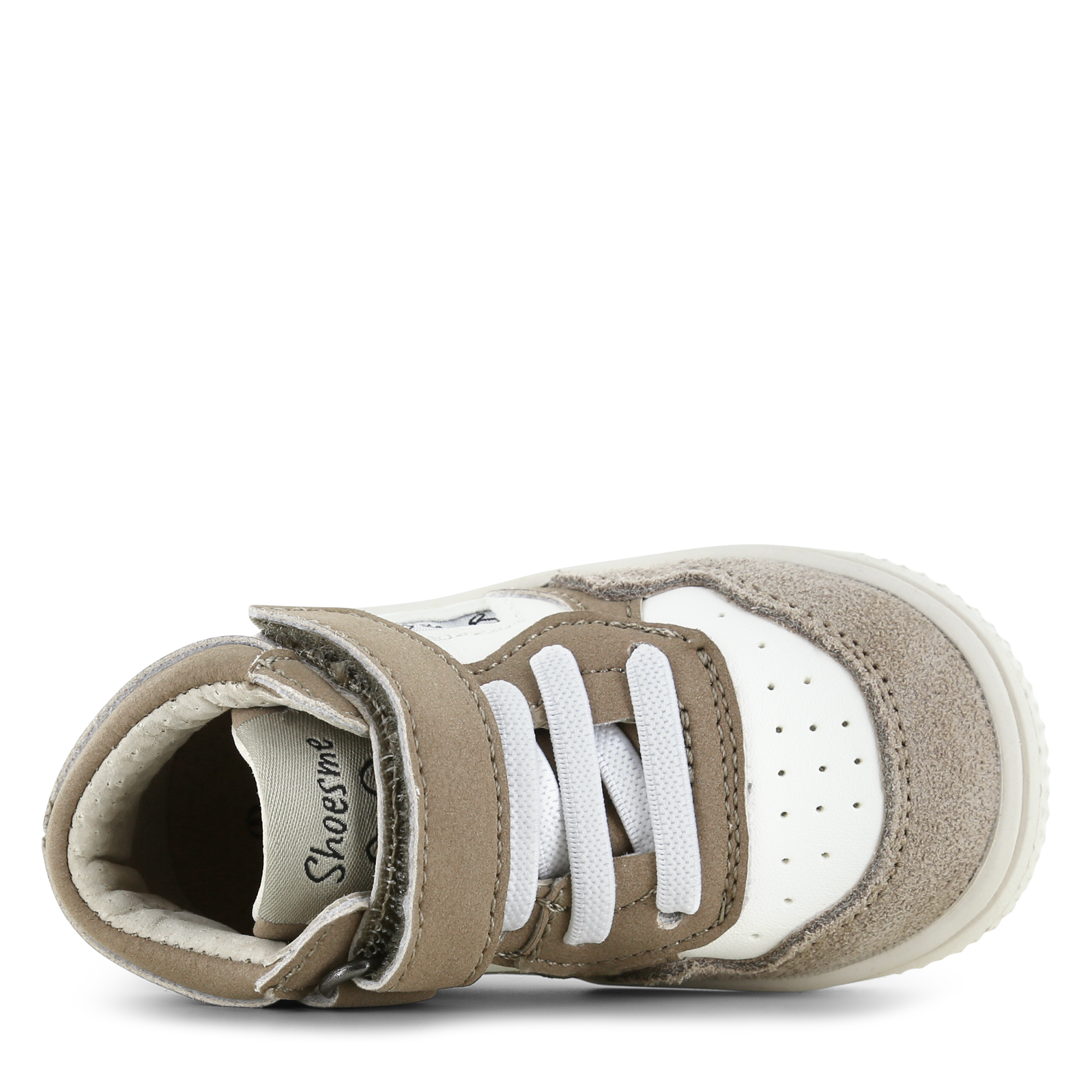 Shoesme wit-taupe sneakertje Microfiber leer, Suède | Uni schoenen