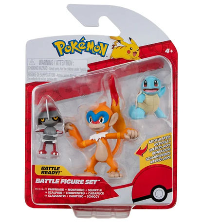 Pok?mon Figurer - 3-pak - Battle Figure - Pawniard/Squirtle/Monf