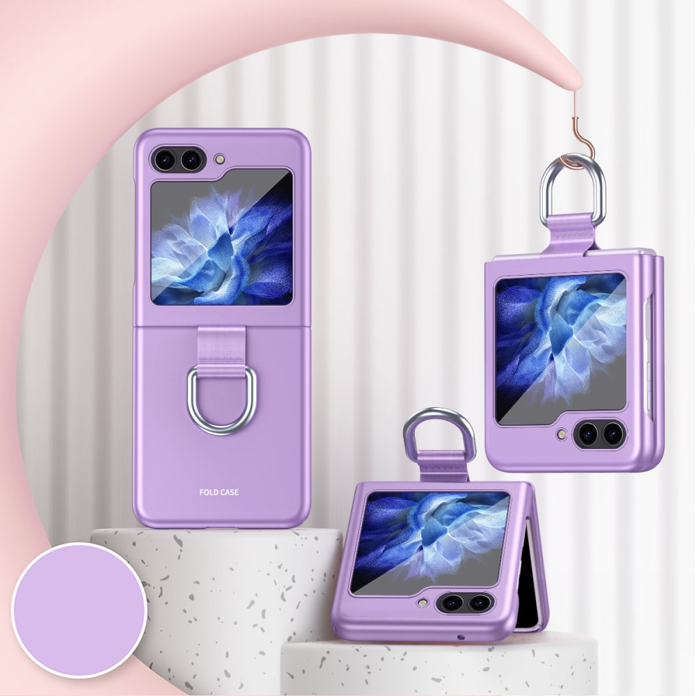 Samsung Galaxy Z Flip7 FE / Z Flip6 5G Soft Touch Hardcase Schutzhülle mit Ring - Lila