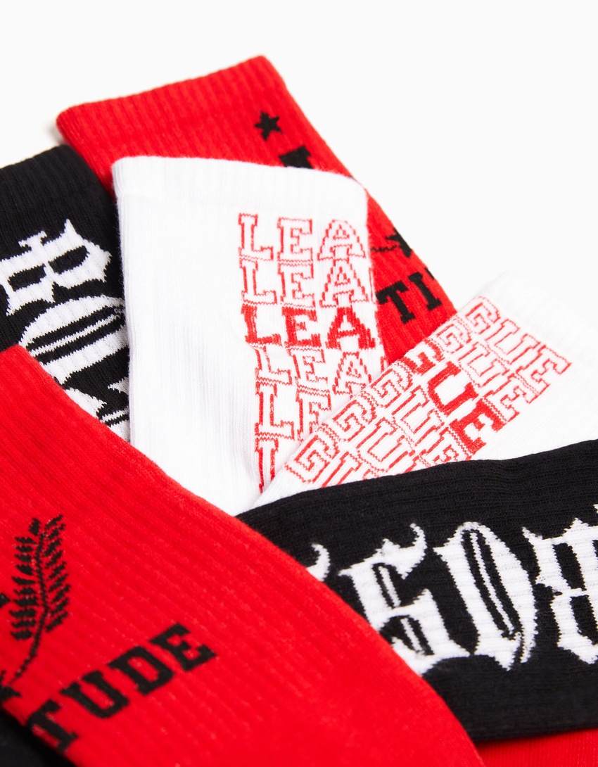 Pacote com 3 pares de meias estampadas