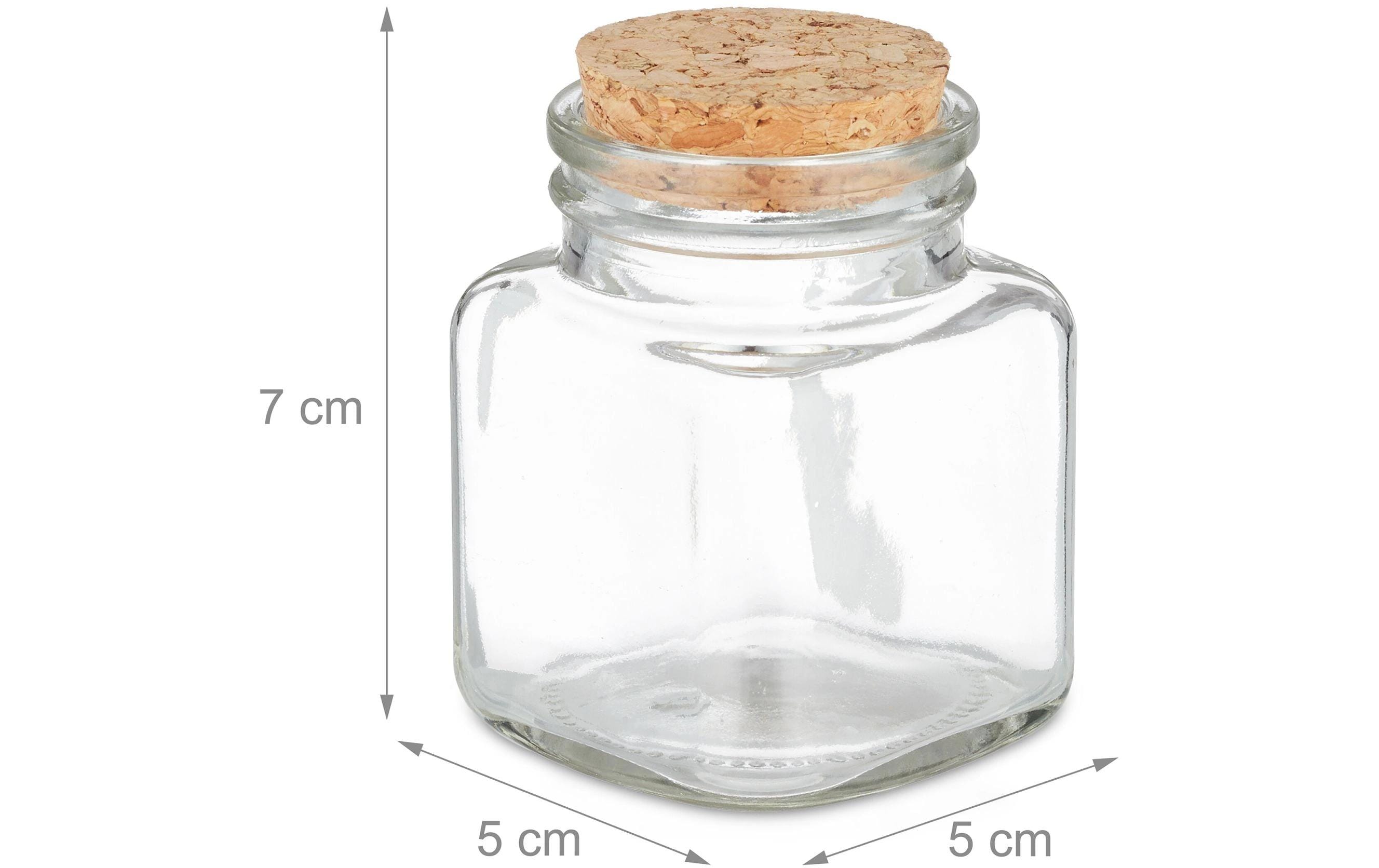 Korkenglas Hellbraun/Transparent 20 StückEckige Gewürzstreuer zum Beschriften