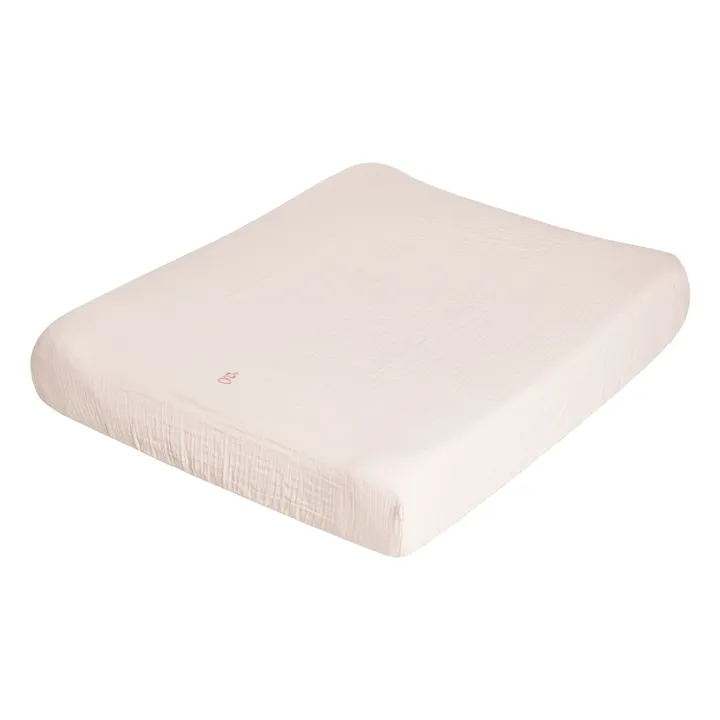 garbo&friends Housse de matelas à langer en gaze de coton | Rose pâle