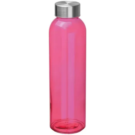 Macma Trinkflasche aus Glas, pink, 500 ml