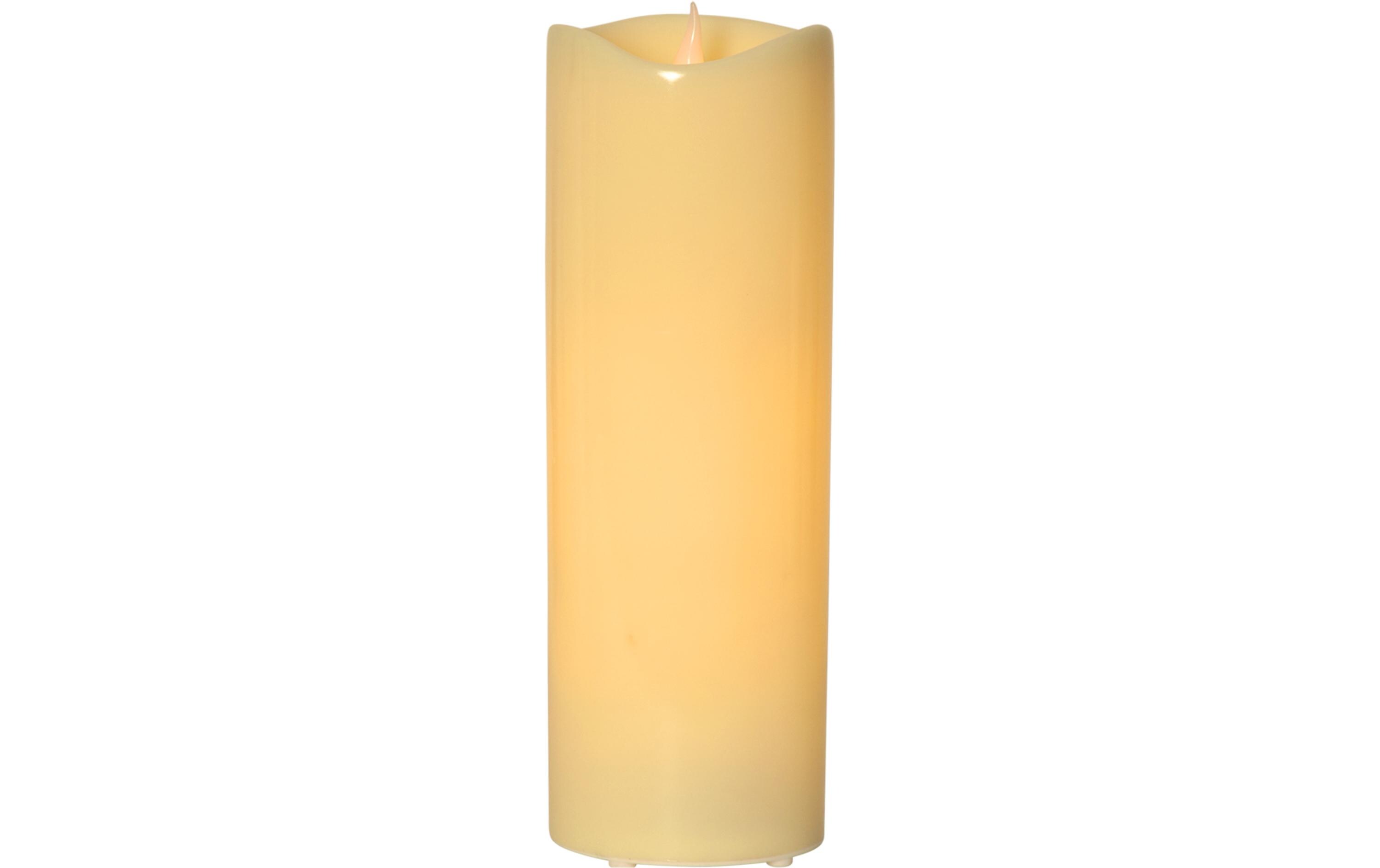 LED-Kerze Pillar Grande Ø 12 x 38 cm, BeigeKerze aus Echtwachs mit LED Leuchte