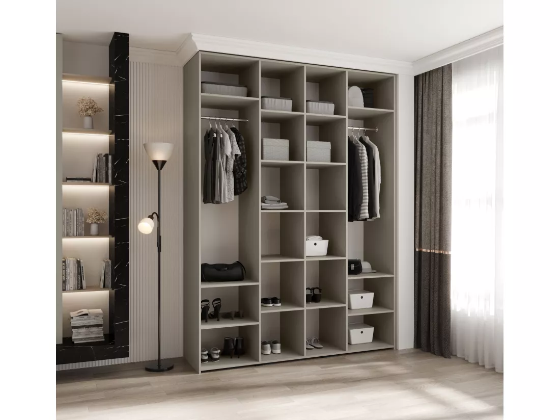 Armoire à portes battantes Como 4 245,5/180/50 4 portes (cachemire/or)