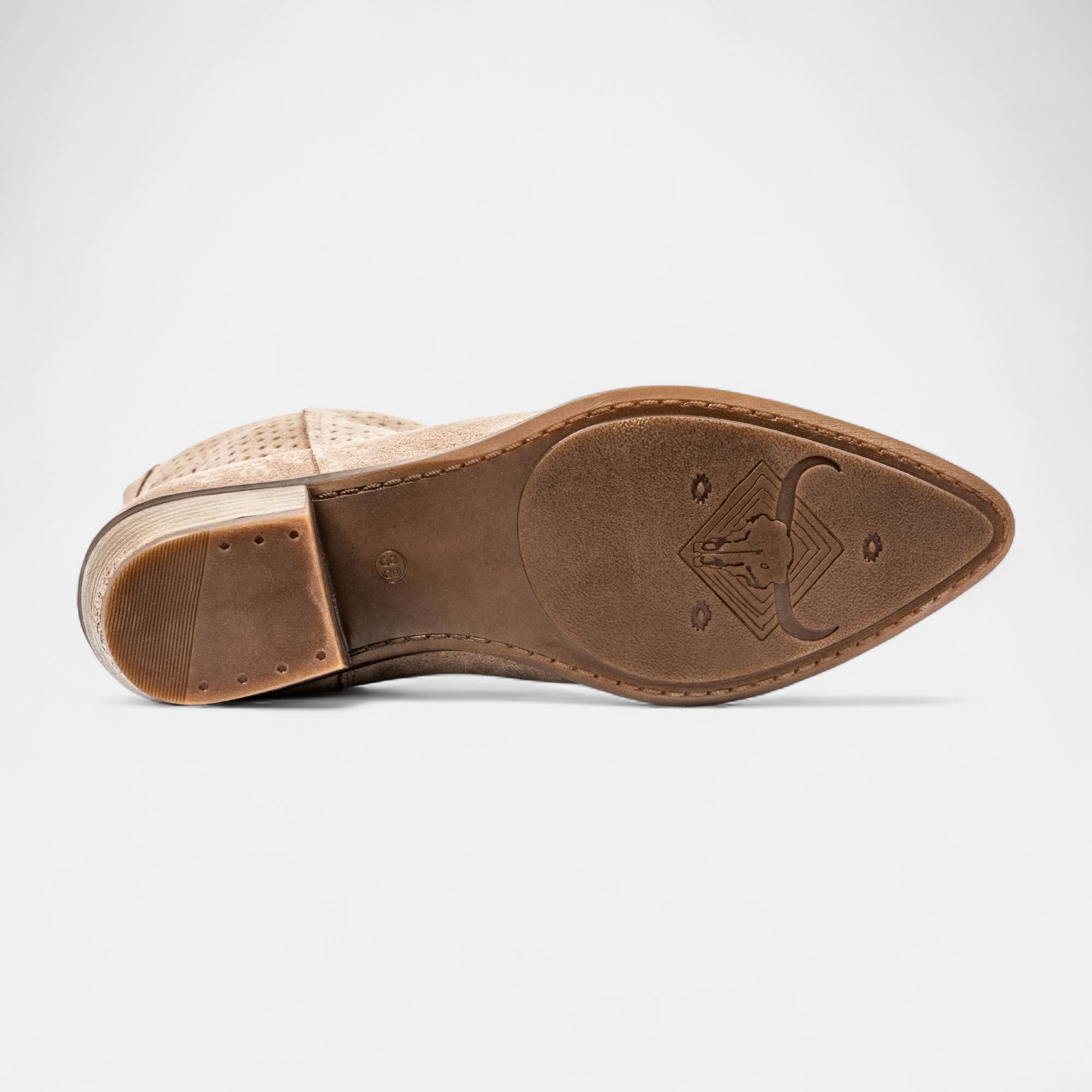 Bottes à talon Femme en cuir taupe