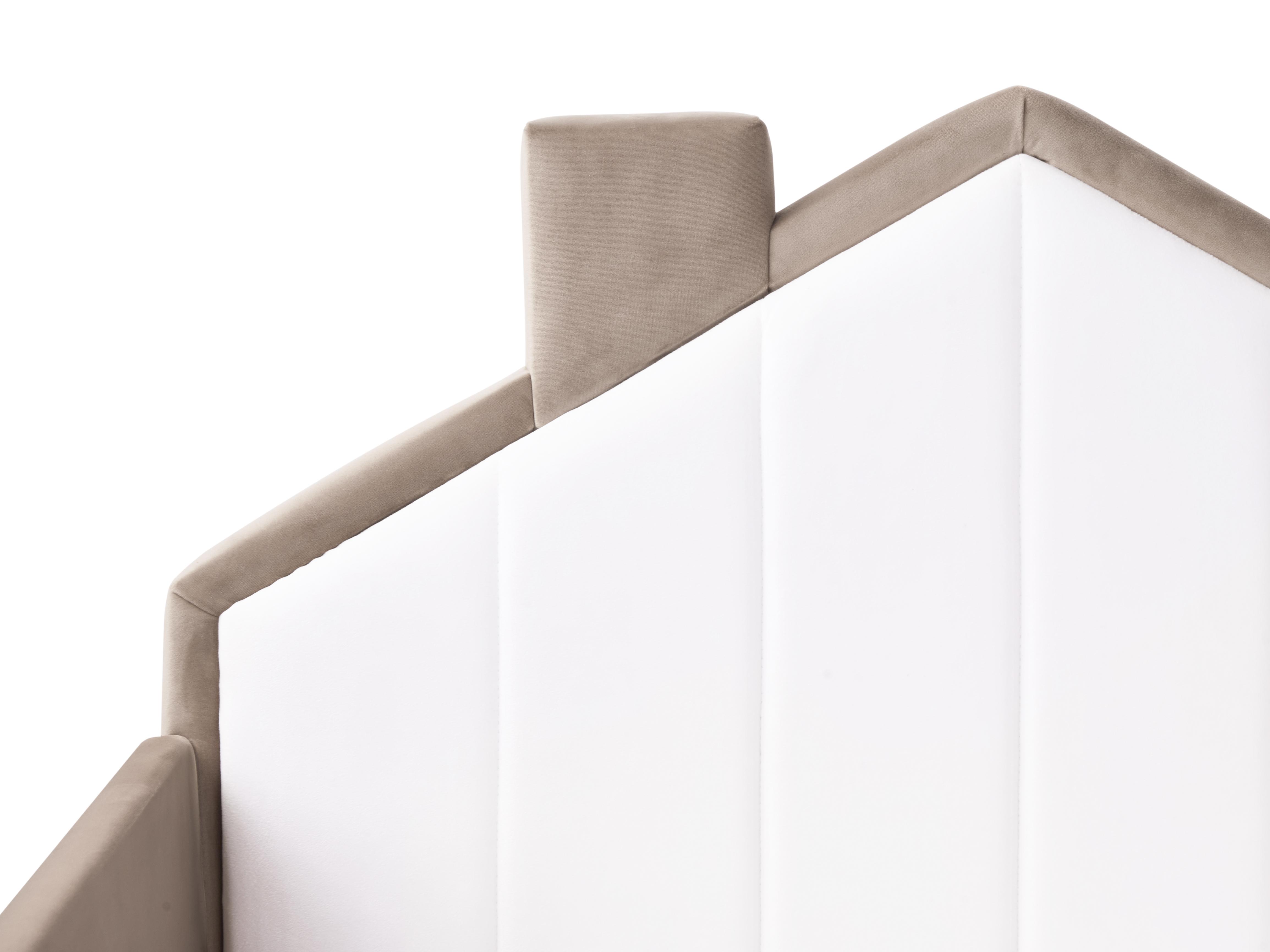 Kinderbed Huis Fluweel KERVAN 90 x 200 cm Taupe
