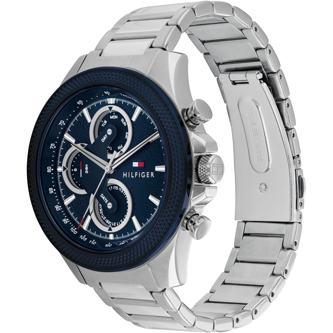 Tommy Hilfiger Clark Day Date Silbrig / Blau