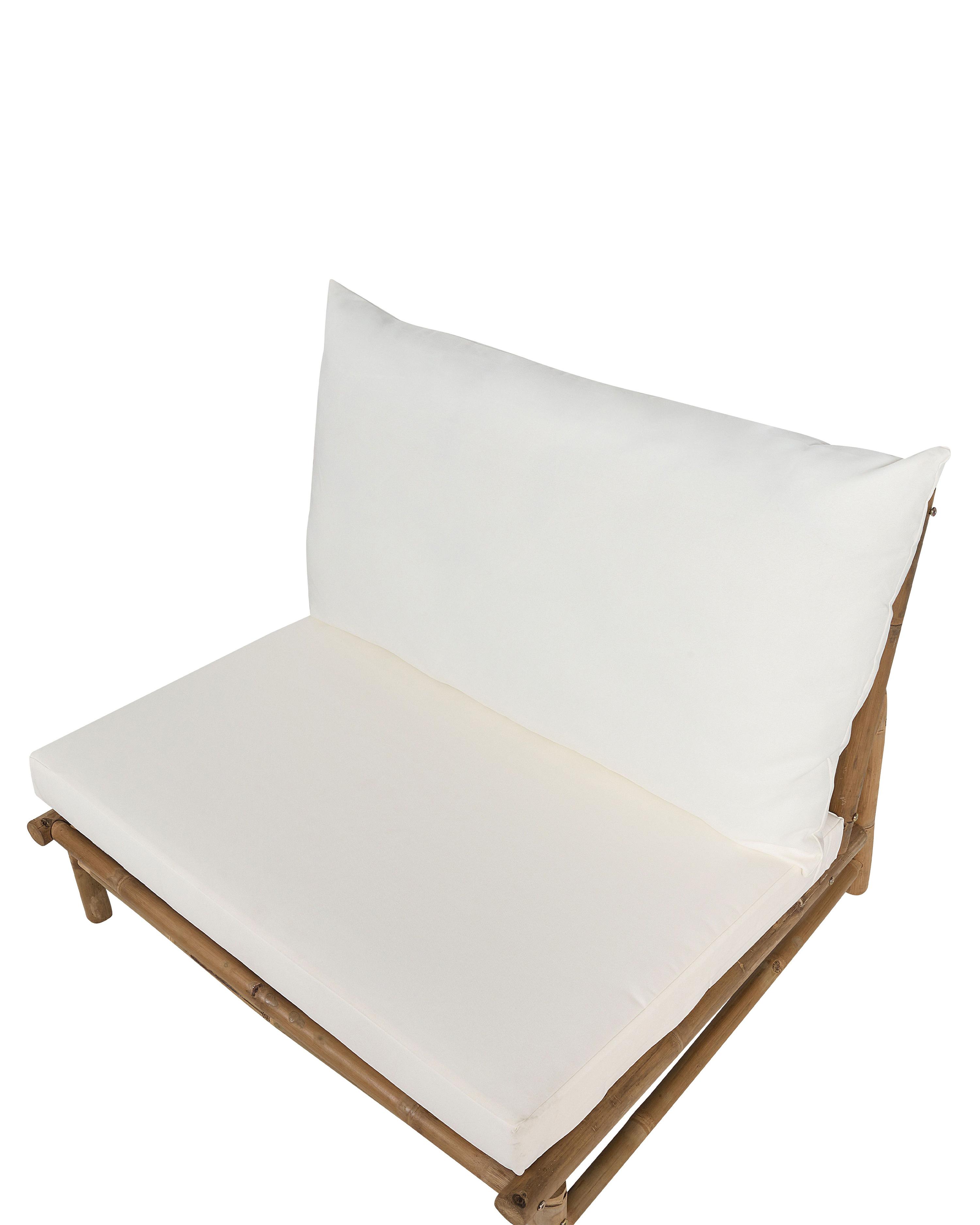Set van 2 stoelen met zitkussen TODI Bamboehout Gebroken wit