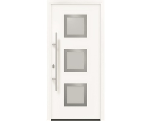 EcoStar ISOPRO IP 810S voordeur, 1100 x 2100 mm, linksdraaiend, RAL 9016 verkeerswit, inclusief beslagset, RVS-kruk, veiligheidsprofielcilinder met 5 sleutels