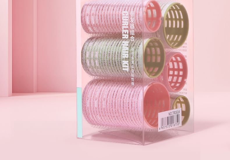 Charyeina - Set van 6: Plastic haarroller (verschillende designs)