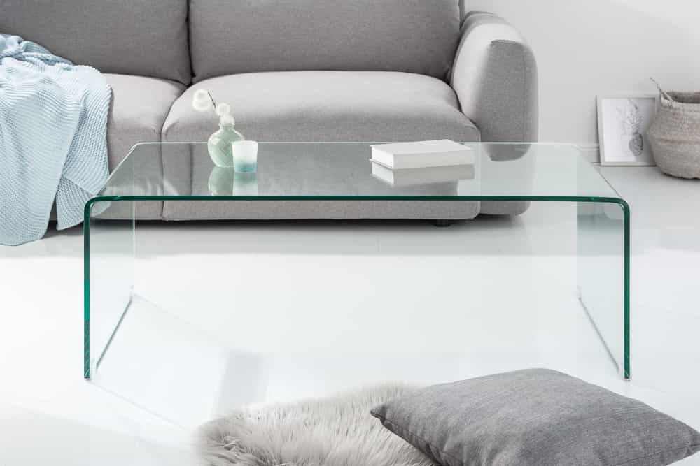 Extravaganter Glas Couchtisch FANTOME 110cm transparent