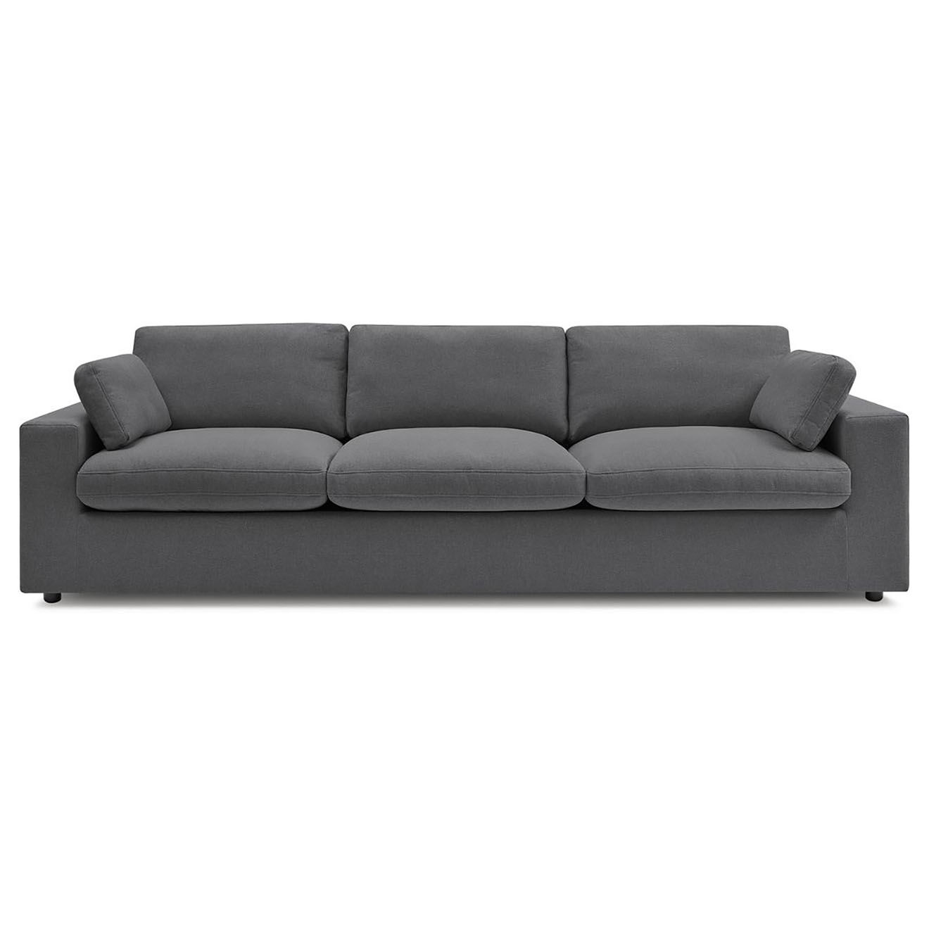 Bobochic Canapé droit fixe 4 places Belair gris foncé - 280x93x80 cm
