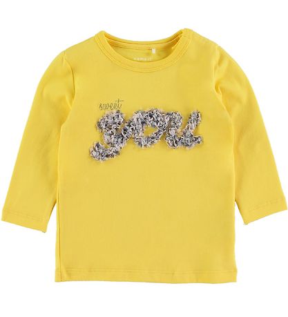 Name It Pullover - NbfFlavia - Aspen Gold m. Blumen
