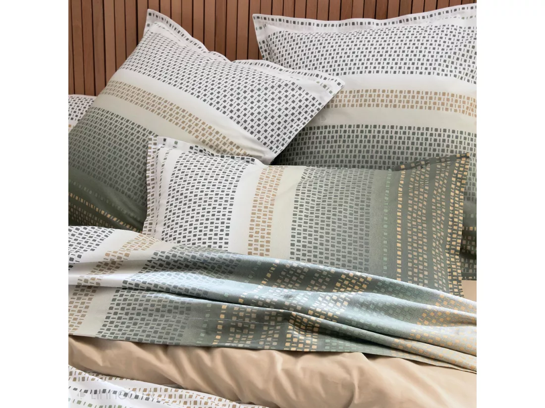 Taie de traversin 200x43 cm coton NIAGARA vert Kaki